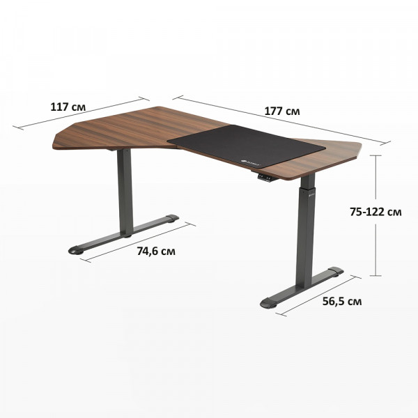 Eureka Ergonomic EDI FS Office Standing Desk, Walnut  